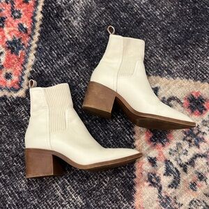 Steve Madden White Ankle Boots